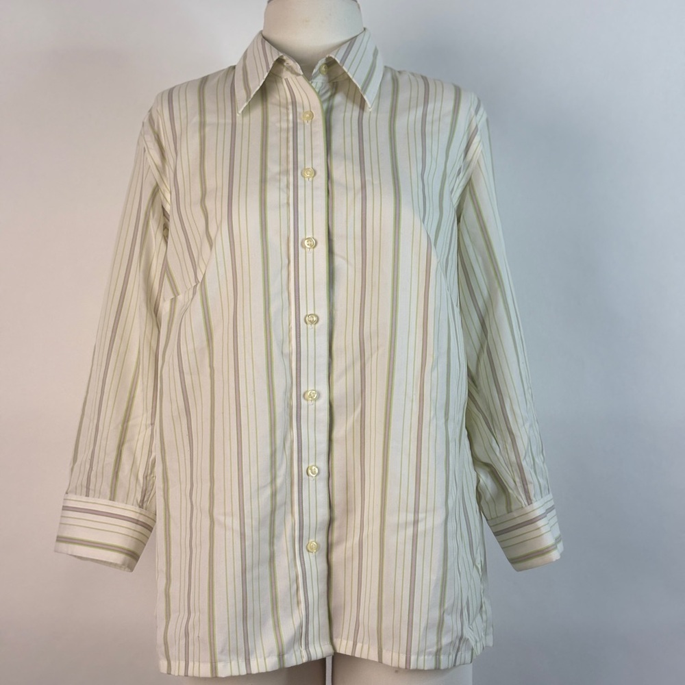 Lands' End Pastel Striped Blouse